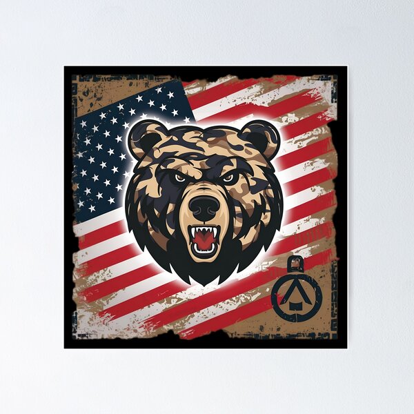 Item preview, Tough Cameo Grizzly Bear American 4th of July designed and sold by PlanetMarker.