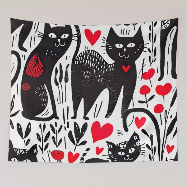 Item preview, Doodle Cat Pattern designed and sold by miss-keysmash.