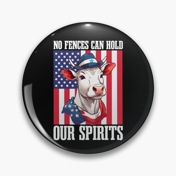 Item preview, Cow Independence Day, No Fences Can Hold Our Spirits, Cow American Flag, 4th Of July Freedom Heifer Farm Poultry Animal designed and sold by Peculiarts.