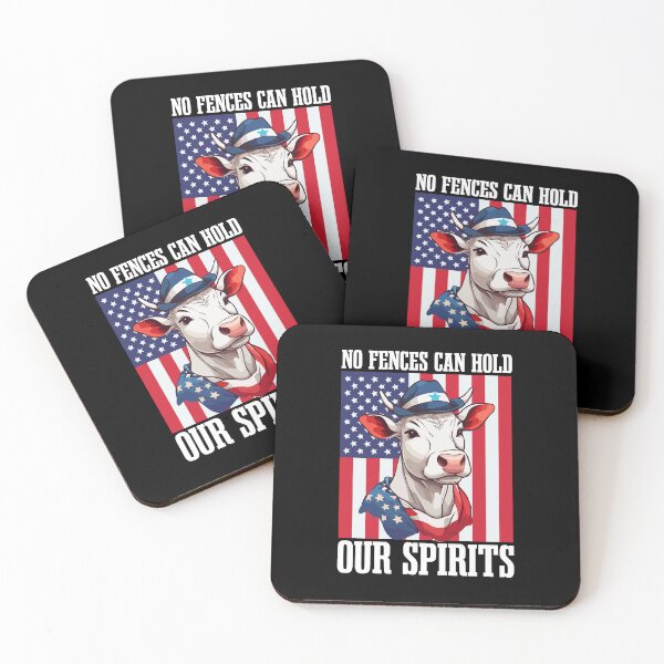 Item preview, Cow Independence Day, No Fences Can Hold Our Spirits, Cow American Flag, 4th Of July Freedom Heifer Farm Poultry Animal designed and sold by Peculiarts.