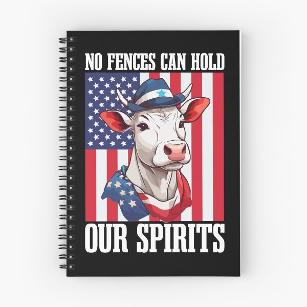 Item preview, Cow Independence Day, No Fences Can Hold Our Spirits, Cow American Flag, 4th Of July Freedom Heifer Farm Poultry Animal designed and sold by Peculiarts.