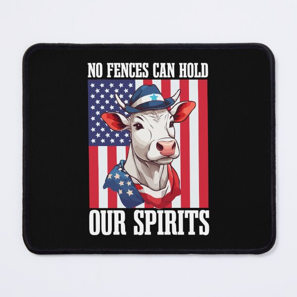 Item preview, Cow Independence Day, No Fences Can Hold Our Spirits, Cow American Flag, 4th Of July Freedom Heifer Farm Poultry Animal designed and sold by Peculiarts.