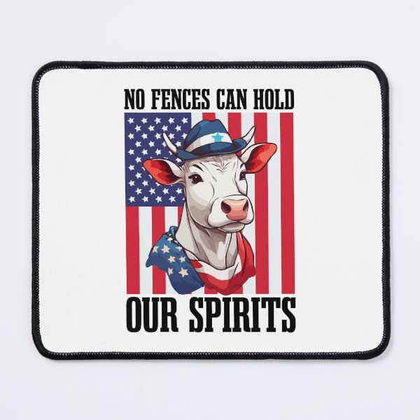 Item preview, Cow Independence Day, No Fences Can Hold Our Spirits, Cow American Flag, 4th Of July Freedom Heifer Farm Poultry Animal designed and sold by Peculiarts.