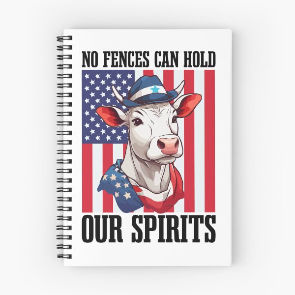 Item preview, Cow Independence Day, No Fences Can Hold Our Spirits, Cow American Flag, 4th Of July Freedom Heifer Farm Poultry Animal designed and sold by Peculiarts.
