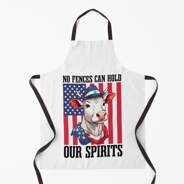 Item preview, Cow Independence Day, No Fences Can Hold Our Spirits, Cow American Flag, 4th Of July Freedom Heifer Farm Poultry Animal designed and sold by Peculiarts.