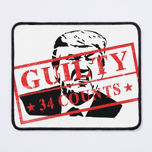 Artikelvorschau, Trump in 34 Anklagepunkten schuldig entworfen und verkauft von RetroPandora.