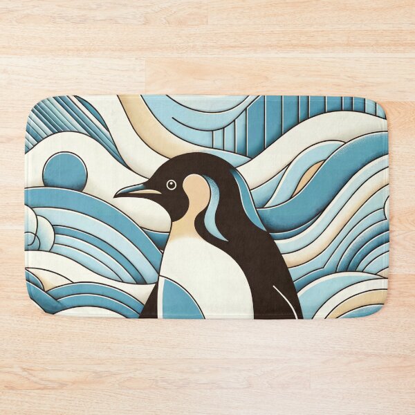 Item preview, Sky Blue Cream Ocean Waves And Cute Penguin  designed and sold by PenguinForests.