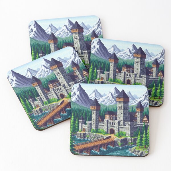 Item preview, Skyrim Wooden Bridged Castle Pixel Artwork designed and sold by Jake-Carter0.