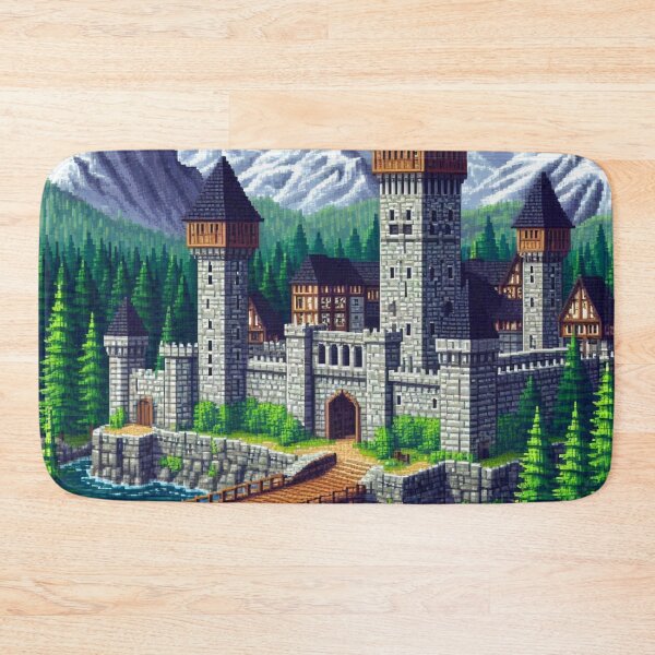 Item preview, Skyrim Wooden Bridged Castle Pixel Artwork designed and sold by Jake-Carter0.