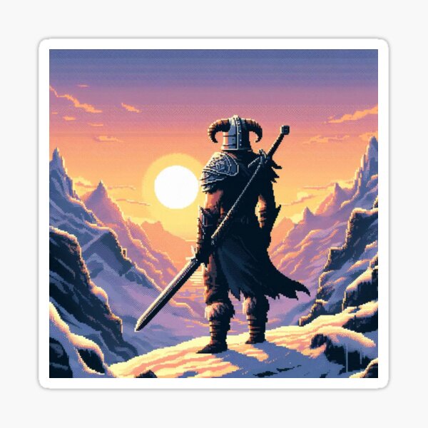 Item preview, Skyrim Beautiful Snowy Mountains Pixel Art designed and sold by Jake-Carter0.