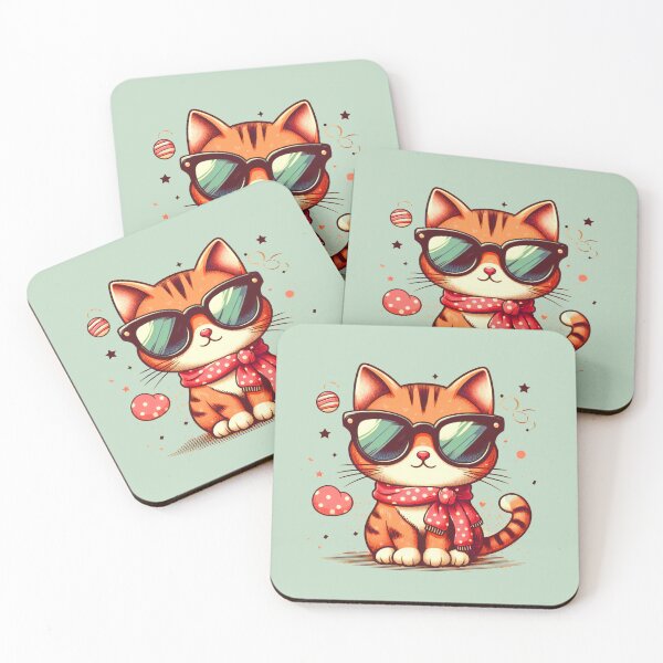 Item preview, Retro Kawaii Orange Tabby Cat with Wayfarer Sunglasses designed and sold by adriana-holmes.