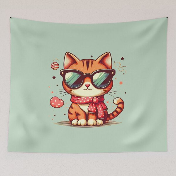 Item preview, Retro Kawaii Orange Tabby Cat with Wayfarer Sunglasses designed and sold by adriana-holmes.