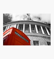 Red telephone box and Manchester library Photographic Print