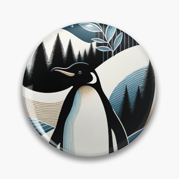 Item preview, Winter Night In Blue Cream Penguin Forest designed and sold by PenguinForests.