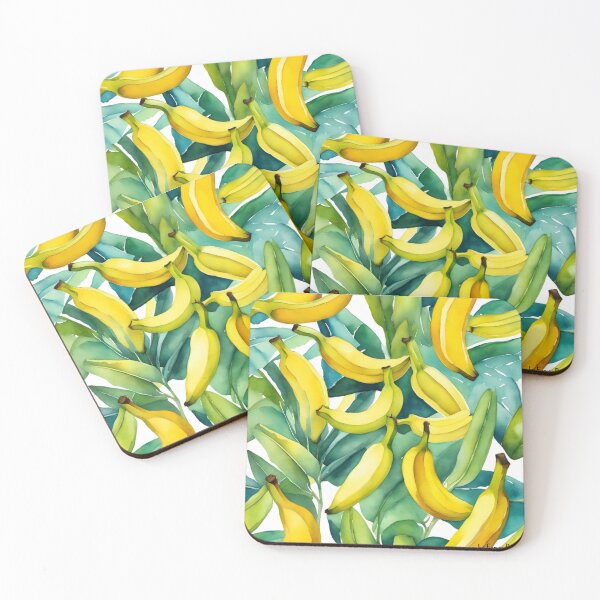 Item preview, Painted bananas among the leaves - banana watercolor designed and sold by Funny-Banana.