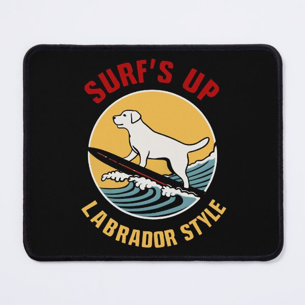 Item preview, Cool Labrador Surfing With Yellow Sun Background designed and sold by ILOVEART247.