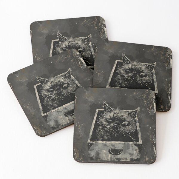 Item preview, Schroedinger's cat black box gothic dark art designed and sold by Anbe_design.