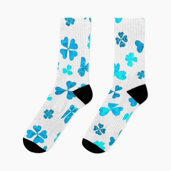 Aperçu de l'œuvre Motif de feuilles bleues et blanches créée et vendue par Pattern Hub.