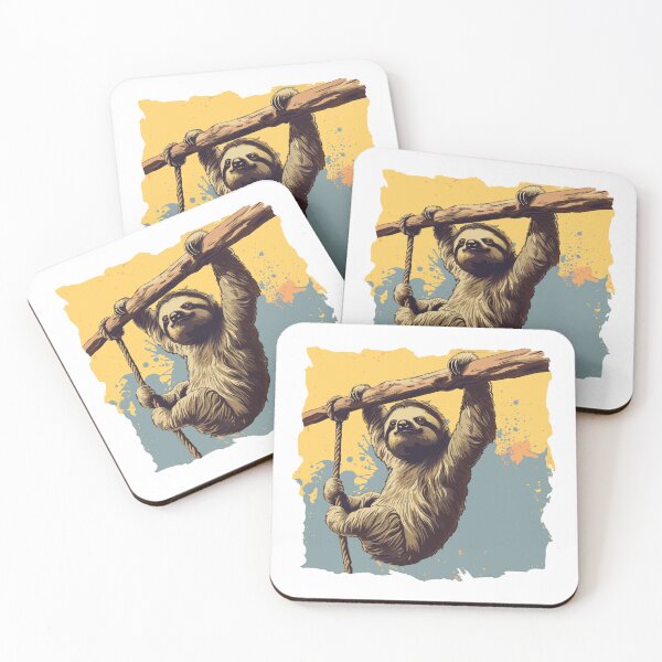 Item preview, friendly sloth hanging on a branch realistic graphics climbing bouldering designed and sold by Bouldershop.