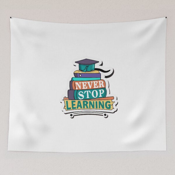Item preview, Never Stop Learning - Graduation Cap & Books designed and sold by NiftyWrx.