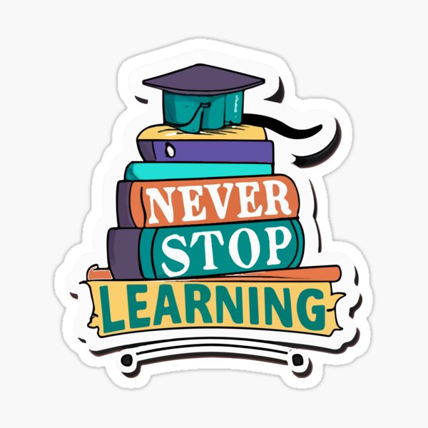 Item preview, Never Stop Learning - Graduation Cap & Books designed and sold by NiftyWrx.