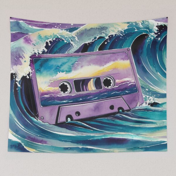 Item preview, Cassette Tape Ocean Waves Fusion designed and sold by DJ-Portable.