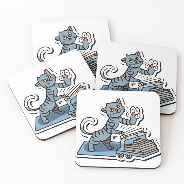 Item preview, Playful Cat and Typewriter - Writer's Pet Illustration designed and sold by NiftyWrx.