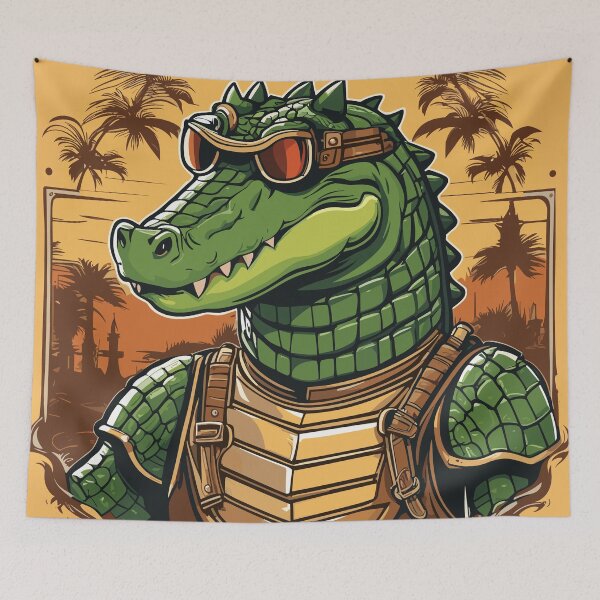 Item preview, Cool Armored Crocodile designed and sold by WildlifeInc.