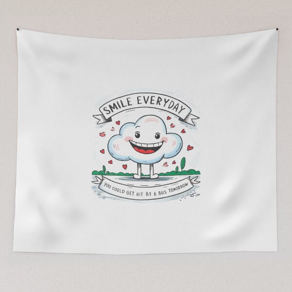 Item preview, Smile Everyday, FunnyFits, FunnyFits70, Humor, Funny, Silly, Cloud, Bus, laughter, happiness, Sticker designed and sold by FunnyFits70.