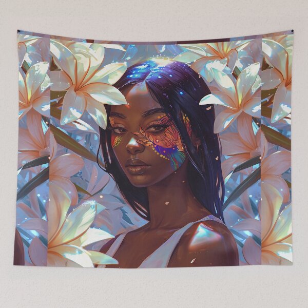 Item preview, Orchid Aesthetic Cute Floral Black Girl designed and sold by The Deep Studio.