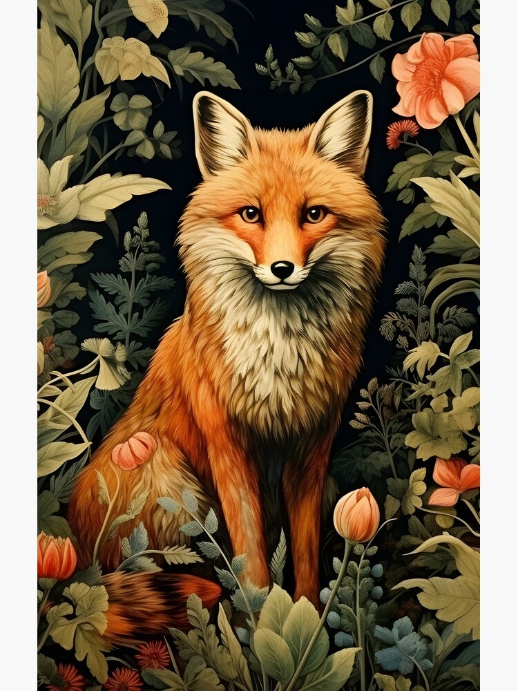 Aperçu 4 sur 4. Coque Samsung Galaxy avec l'œuvre Renard forestier vintage Style William Morris créée et vendue par Marina3333.