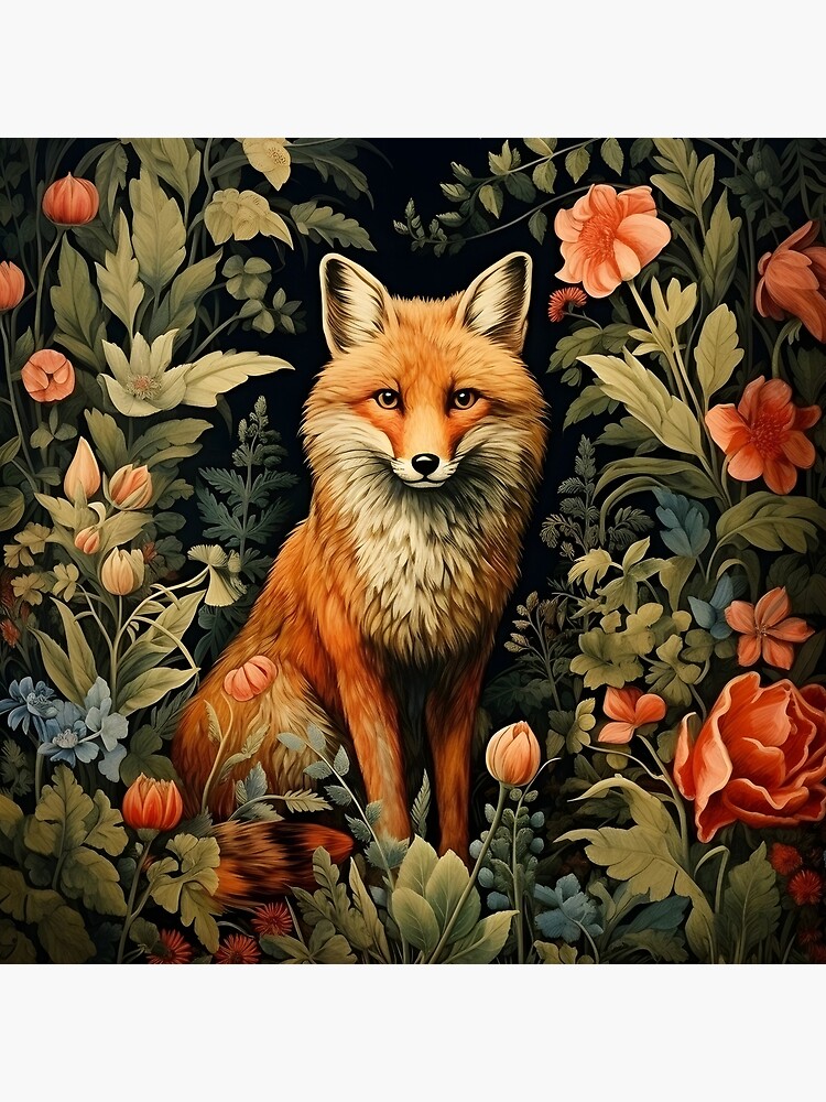 Thumbnail 4 von 4, Kissen, Vintage Waldfuchs im William Morris Stil designt und verkauft von Marina3333.