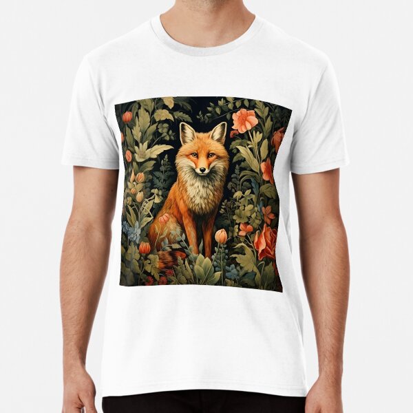 Aperçu de l'œuvre Renard forestier vintage Style William Morris créée et vendue par Marina3333.