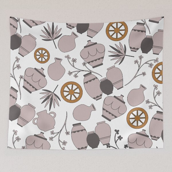 Item preview, clay pots pottery ceramic kiln artist floral love for pottery pattern designed and sold by DesignYourWaystore.