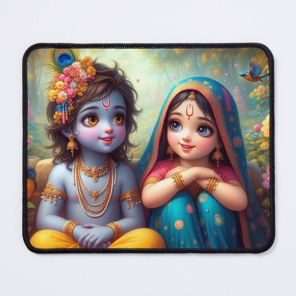 Item preview, Beautiful Radha Krishna Sitting in Vrindavan Forest designed and sold by VrindaArts.
