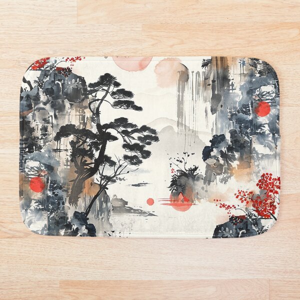 Item preview, Sunset sumi-e mountain pattern designed and sold by LittleNippon.