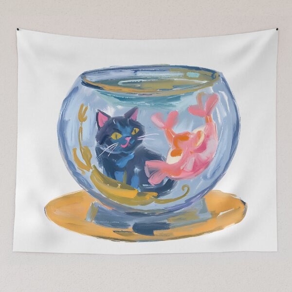 Item preview, THE DREAMER | CAT IN A FISH BOWL designed and sold by MUDUGAMU.