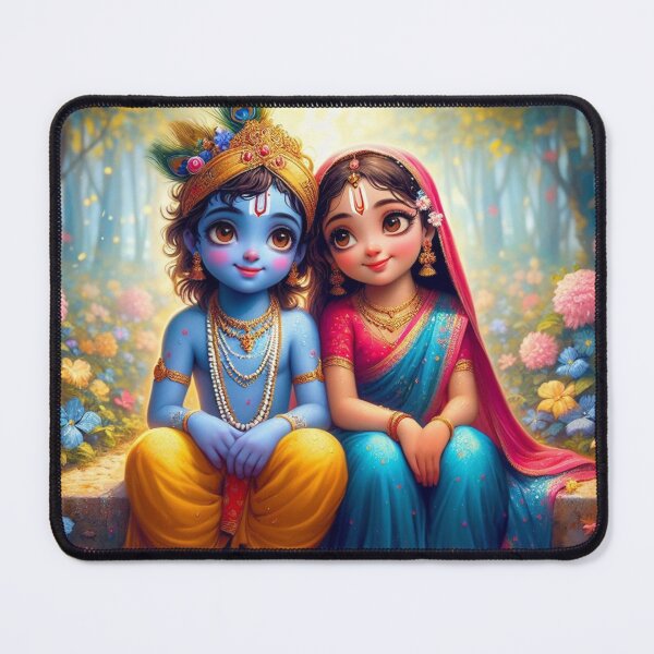 Item preview, Beautiful Radha Krishna Sitting in Vrindavan Forest designed and sold by VrindaArts.