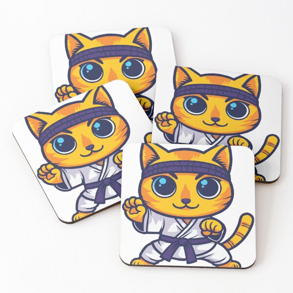 Item preview, Martial arts cat anime sticker designed and sold by Paintbase.