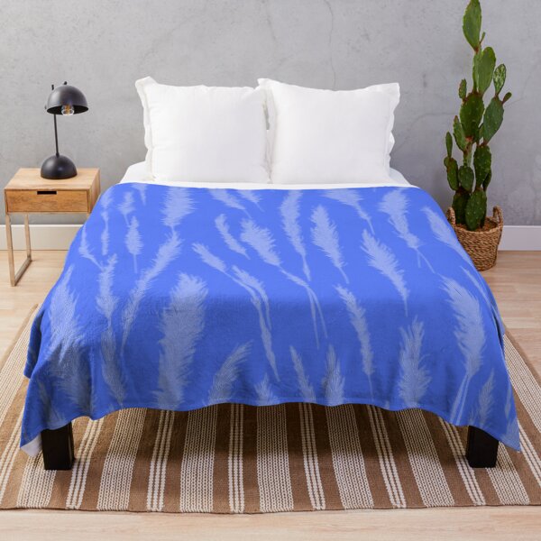 Item preview, Pale Blue Grunge Style Wild Grasses on Blue Background designed and sold by Beachy.