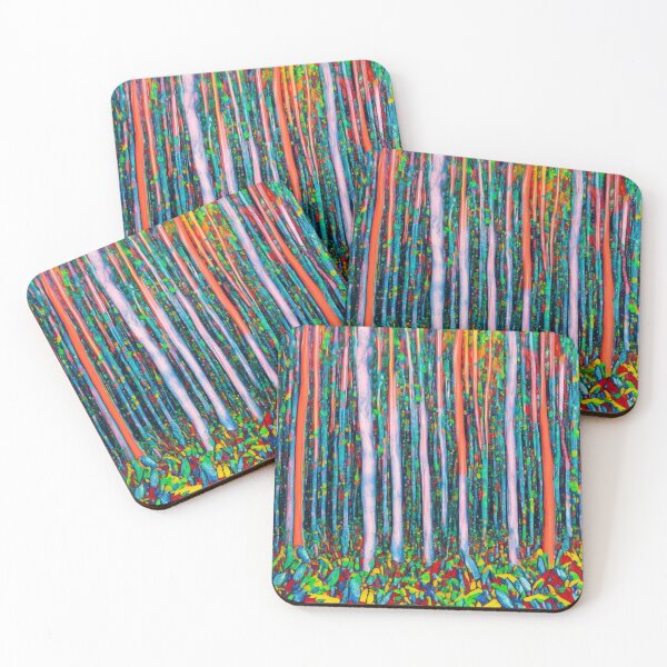 Item preview, Psychedelic Rainbow Pine Forest designed and sold by raviolli000.