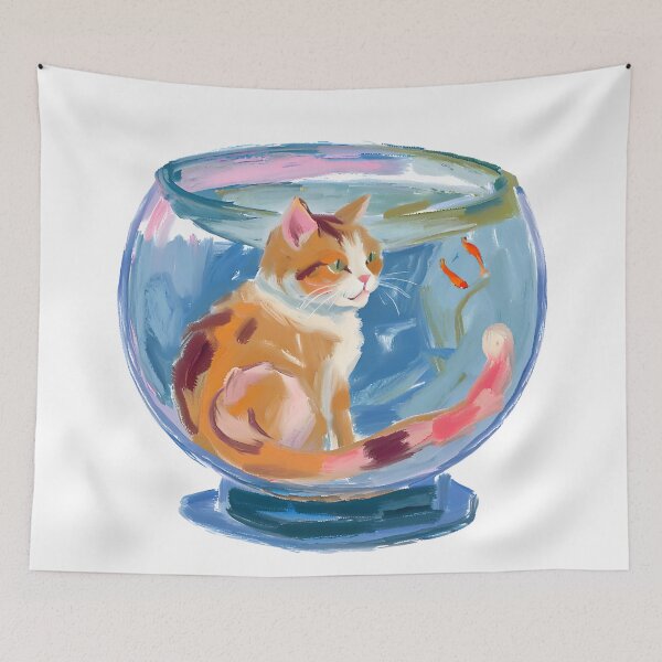 Item preview, THE LONER | CAT IN A FISH BOWL designed and sold by MUDUGAMU.