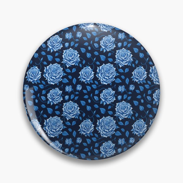 Item preview, Elegant Blue Rose Floral Pattern With Blue Leaves, Flower Pattern Design designed and sold by StickerinoShop.