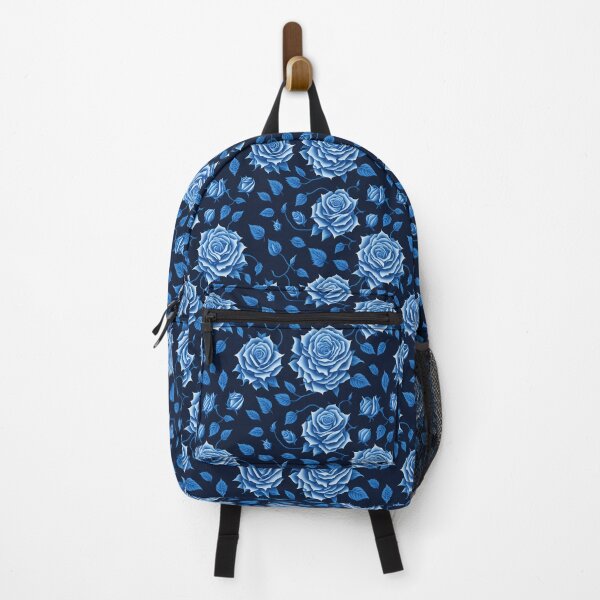 Item preview, Elegant Blue Rose Floral Pattern With Blue Leaves, Flower Pattern Design designed and sold by StickerinoShop.
