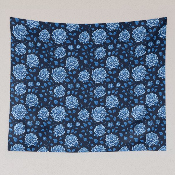 Item preview, Elegant Blue Rose Floral Pattern With Blue Leaves, Flower Pattern Design designed and sold by StickerinoShop.