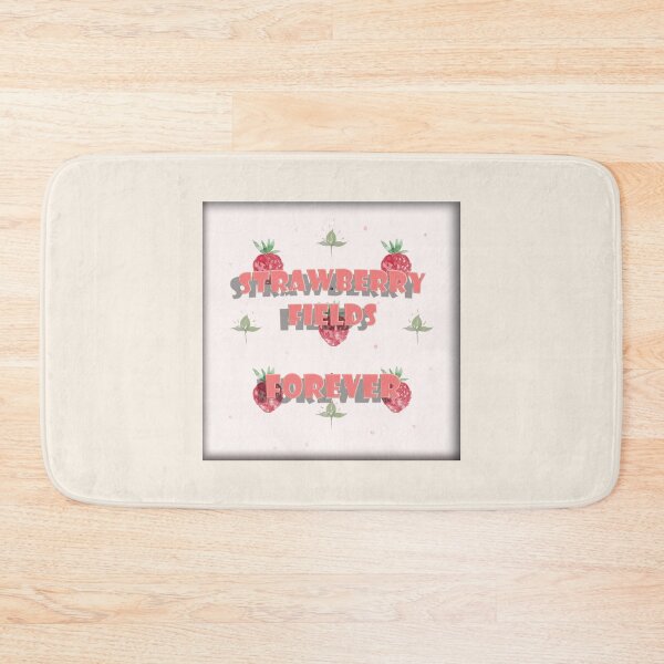 Item preview, Strawberry Fields Forever quote pink little berries print designed and sold by HandmadeMood.