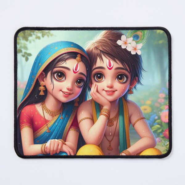 Item preview, Beautiful Radha Krishna Sitting in Vrindavan Forest designed and sold by VrindaArts.
