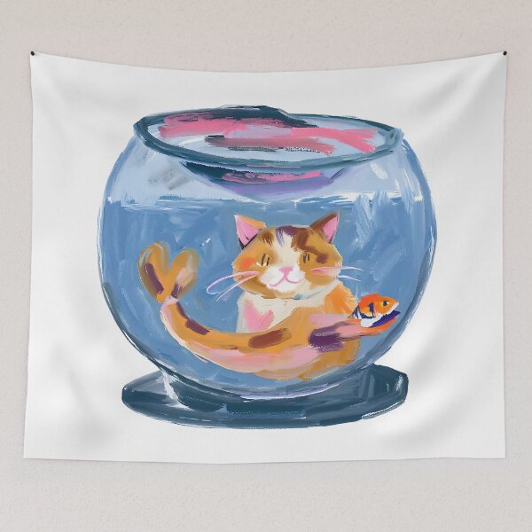 Item preview, MEMEWSA | CAT IN A FISH BOWL designed and sold by MUDUGAMU.