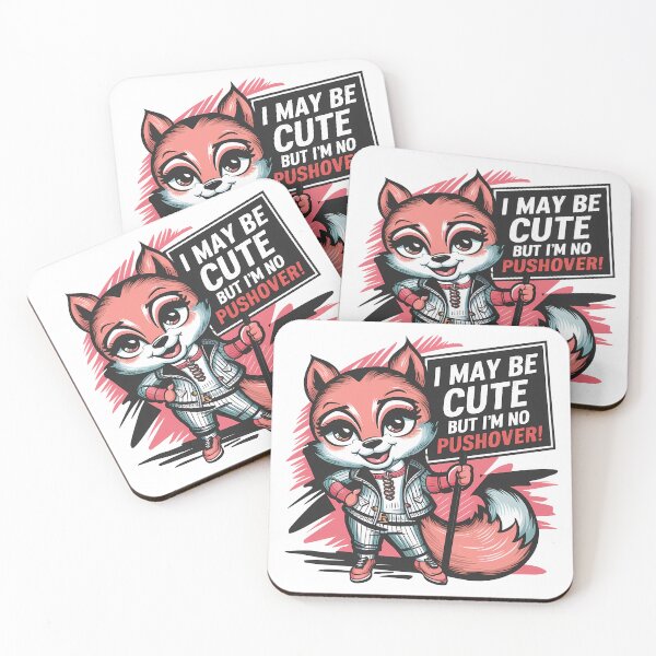 Item preview, I Maybe Cute But I'm No Pushover - Funny Fox Design Slogan designed and sold by SuperAndSocial.