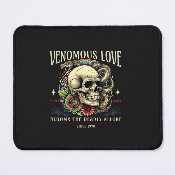 Item preview, skull with snake venomous love designed and sold by ShawishArt.